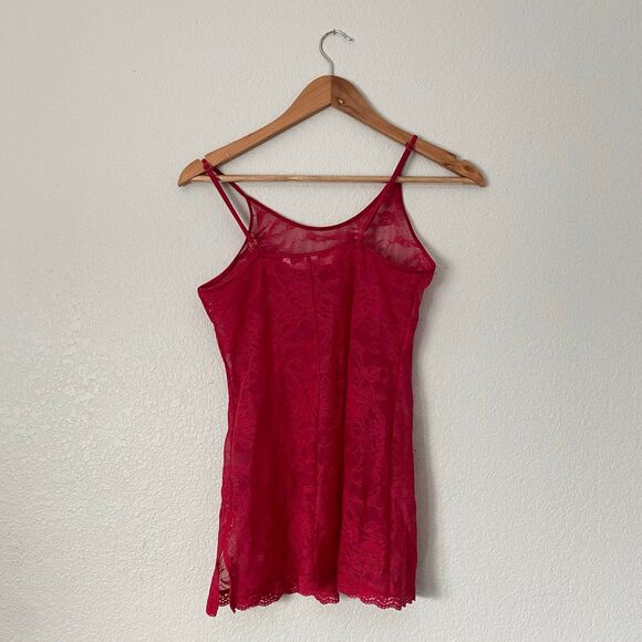 Victoria’s Secret Red Chemise Nylon Stretchy Lace Nightgown Lingerie Size XS - Picture 7 of 10